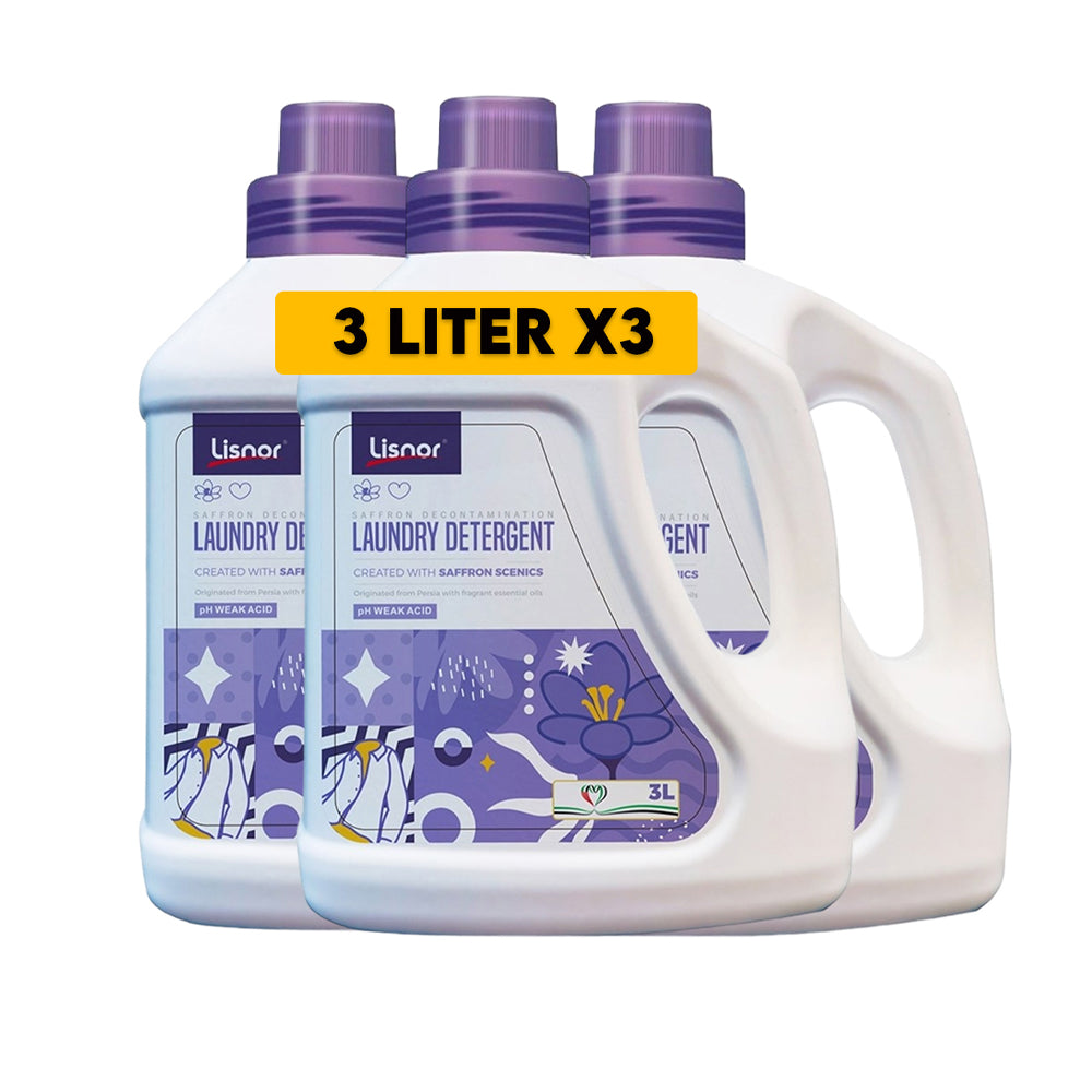 Saffron Laundry Liquid Detergent Gel 2L (Pack of 3) lisnor