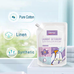 Laundry Liquid Detergent Travel Pack Sachet, All In One Powerful Cleaning and Stain Remover With Aromatic Saffron Fragrance and Fabric Softener 500ML, Pack of 4